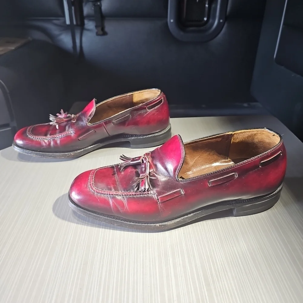 Johnston & Murphy Aristocraft Cordovan/Burgundy Tassel‎ Loafers Men's Size 8.5